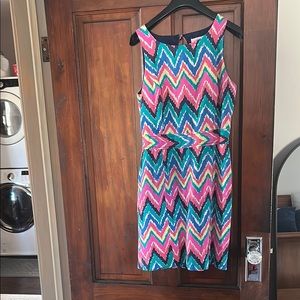 Lilly Pulitzer Colorful Chevron Pattern Sleeveless Dress